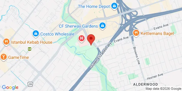 Map of 190 Sherway Drive Toronto, ON M9C 5N2 Canada