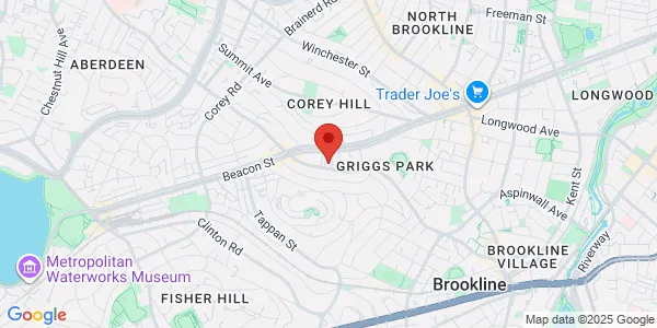 Map of 637 Washington St Ste 103 Brookline, MA 02446