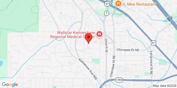 Map of 670 N Ave NW Ste 100 Marietta, GA 30060