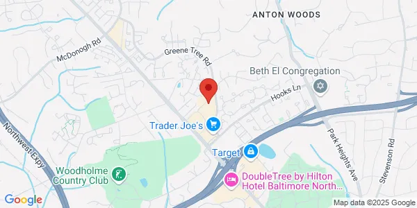 Map of 1838 Greene Tree Rd Ste 325 Pikesville, MD 21208