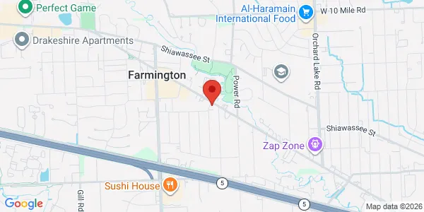 Map of 32663 Grand River Ave Farmington, MI 48336