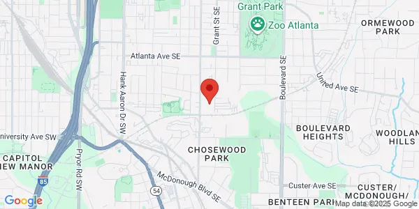 Map of 1039 Grant St SE Ste D12 Atlanta, GA 30315