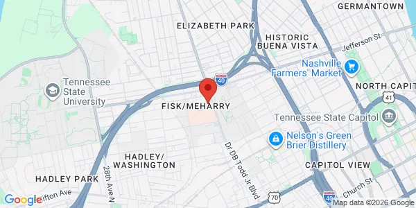 Map of 1801 Meharry Blvd Nashville, TN 37208