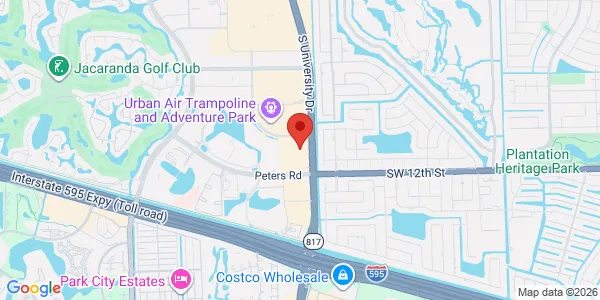 Map of 1033 South University Dr Market On University Plantation, FL 33324