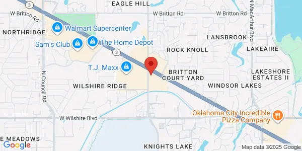 Map of 8500 N Rockwell Ave Oklahoma City, OK 73132