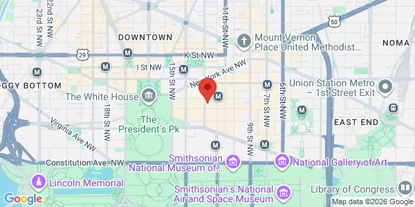 Map of 601 13th St NW Ste 800 Washington, DC 20005
