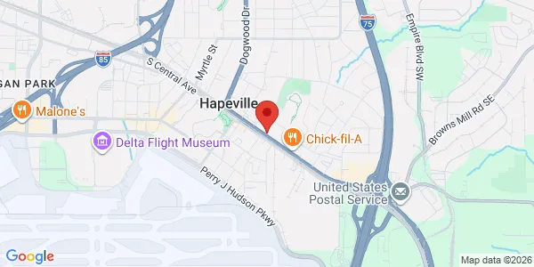 Map of 535 N Central Ave Atlanta, GA 30354