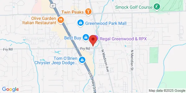 Map of 455 Greenwood Park Dr S Ste G Greenwood, IN 46142