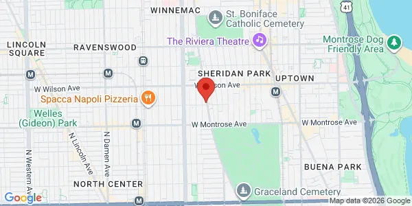 Map of 1442 W Sunnyside Ave Chicago, IL 60640