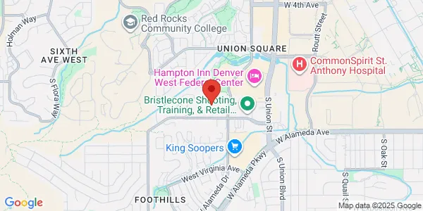 Map of 12596 W Bayaud Ave Ste 100 Lakewood, CO 80228