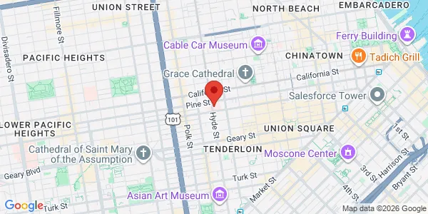 Map of 900 Hyde St St Francis Hospital San Francisco, CA 94109