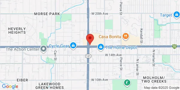 Map of 7595 W Colfax Ave Lakewood, CO 80214