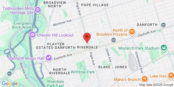 Map of 740 Pape Avenue Toronto, ON M4K 3S7 Canada