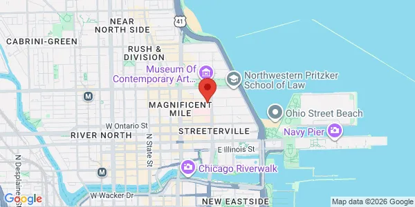 Map of 710 N Fairbanks Ct Chicago, IL 60611