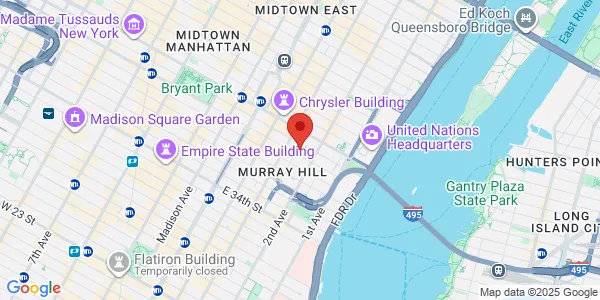 Map of 222 E 41st St Fl 5 New York, NY 10017