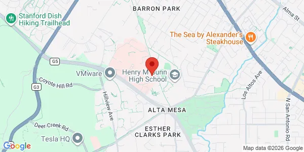 Map of 3801 Miranda Ave Palo Alto, CA 94306