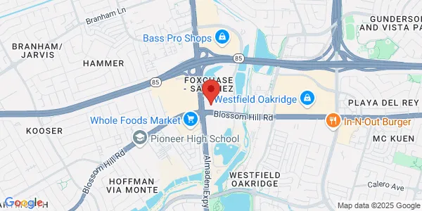 Map of 1071 Blossom Hill Rd 1071 Blossom Hill Rd Palo Alto Medical Foundation San Jose, CA 95123