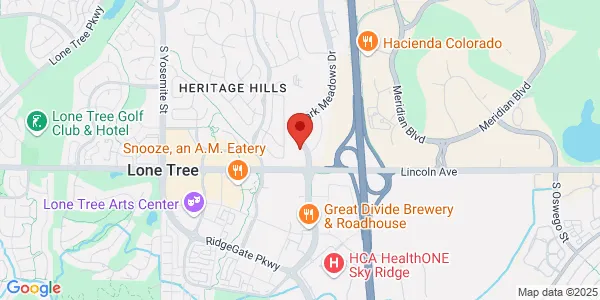 Map of 10450 Park Meadows Dr Ste 200 Lone Tree, CO 80124