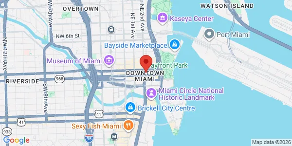 Map of 25 SE 2nd Ave Ste 1007 Miami, FL 33131