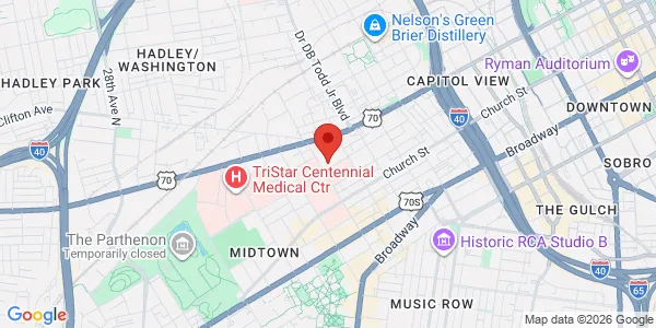 Map of 1916 Patterson St Ste 606 Nashville, TN 37203