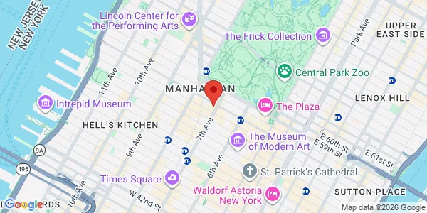 Map of 200 W. 57th Street Ste 604 New York, NY 10019
