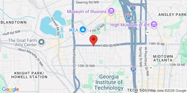 Map of 450 14th St NW Atlanta, GA 30318