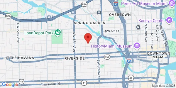 Map of 971 NW 2nd St Miami, FL 33128