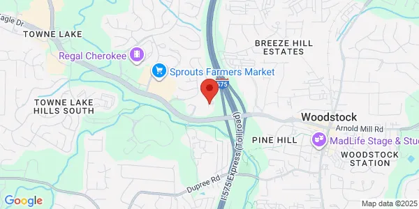 Map of 900 Towne Lake Pkwy Ste 104 Woodstock, GA 30189