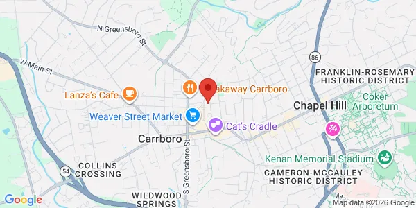Map of 301 Lloyd St Chapel Hill, NC 27510