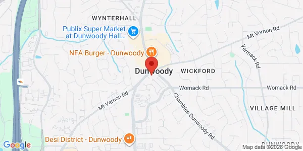 Map of 1575 Mt Vernon Rd Dunwoody, GA 30338