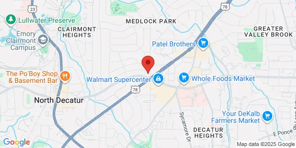 Map of 2520 N Decatur Rd Decatur, GA 30033