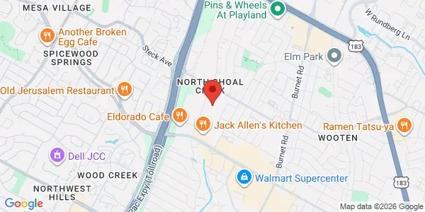 Map of 8015 Shoal Creek Blvd Ste 114 Austin, TX 78757