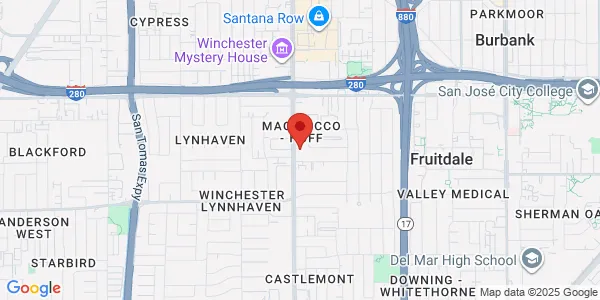 Map of 828 S Winchester Blvd San Jose, CA 95128
