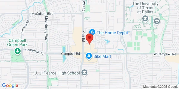 Map of 1360 W Campbell Rd Ste 122 Richardson, TX 75080