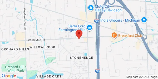 Map of 39555 W 10 Mile Rd Ste 301 Novi, MI 48375