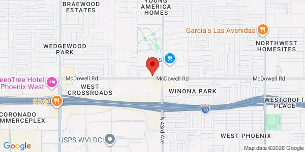 Map of 4340 W McDowell Rd Ste 5 Phoenix, AZ 85035
