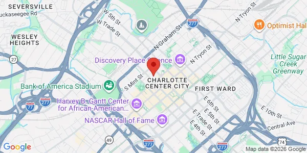 Map of 227 W Trade St Ste 2160 Charlotte, NC 28202