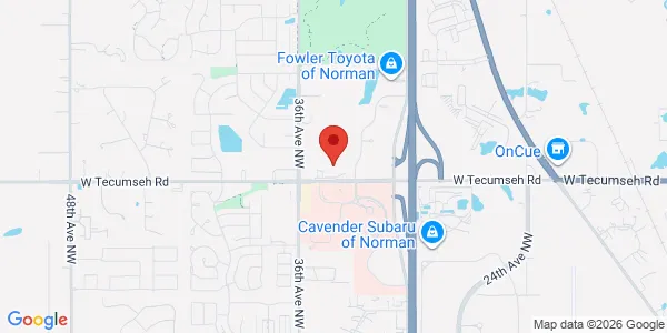 Map of 3321 W Tecumseh Rd Ste 105 Norman, OK 73072