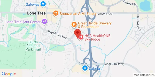 Map of 10103 Ridgegate Pkwy Ste 121 Lone Tree, CO 80124