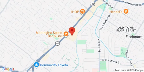 Map of 8186 N Lindbergh Blvd Florissant, MO 63031