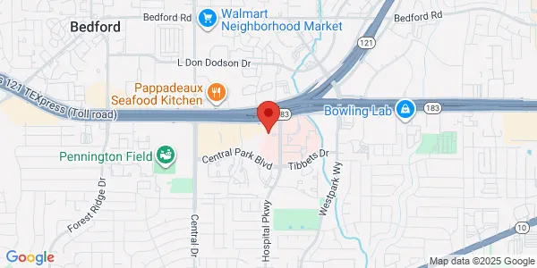 Map of 1615 Hospital Pkwy Suite 208 Bedford, TX 76022
