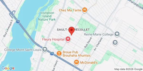 Map of 2320 rue Fleury Est Suite 101 Montreal, QC H2B 1K9 Canada