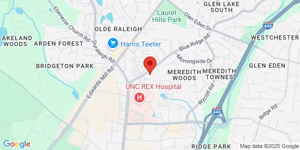 Map of 3200 Blue Ridge Rd Ste 100 Raleigh, NC 27612