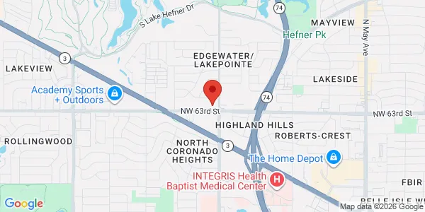 Map of 3705 NW 63rd St Ste 101 Oklahoma City, OK 73116