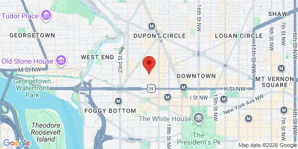 Map of 1050 Connecticut Ave NW Ste 500 Washington, DC 20036