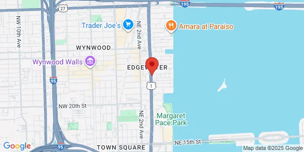 Map of 350 NE 24th St 105A Miami, FL 33137