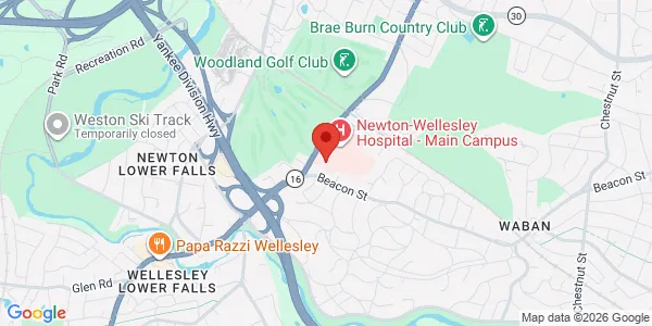 Map of 2014 Washington St Newton-Wellesley Hospital Newton, MA 02462
