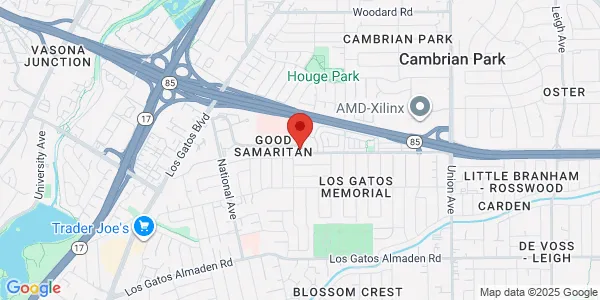 Map of 2400 Samaritan Dr Palo Alto Medical Foundation San Jose, CA 95124