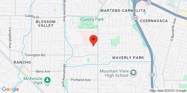 Map of 125 S Dr Palo Alto Medical Foundation Mountain View, CA 94040