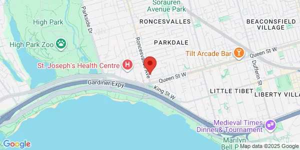 Map of 27 Roncesvalles Avenue Unit 505 Toronto, ON M6R 3B2 Canada